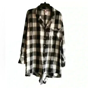 Victoria's Secret XL Buffalo Plaid Short romper Jumpsuit One Piece